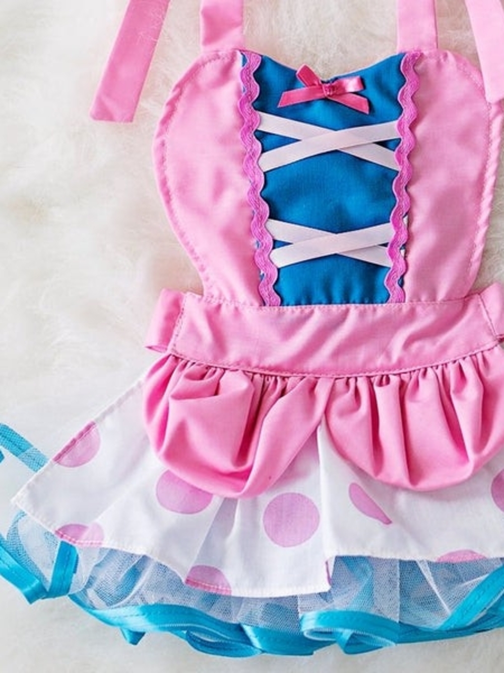 Baby Bo Peep Halloween Costume Toy Story Tutu Bonnet Set 0-6M Handmade - Picture 3 of 5
